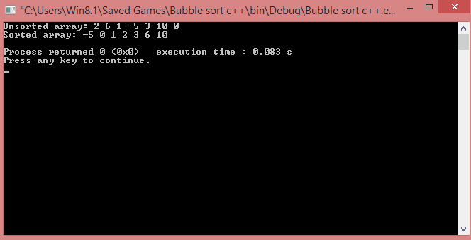 Bubble Sort in C++