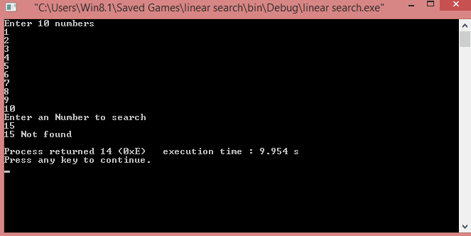 Linear Search in C