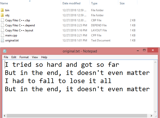 C++ Program to copy one file to another