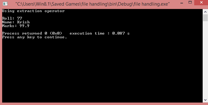 File Stream Class in C++