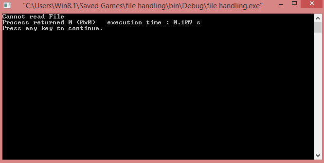 Output of read file C++ program