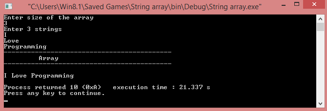 String Array in C