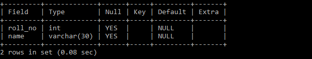 MySQL table